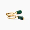 Créoles Ean Or Jaune Malachite