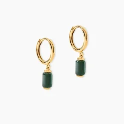 Créoles Ean Or Jaune Malachite