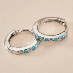 Créoles Elga Argent Blanc Oxyde De Zirconium