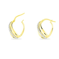 Créoles Eliseo Or Jaune Strass