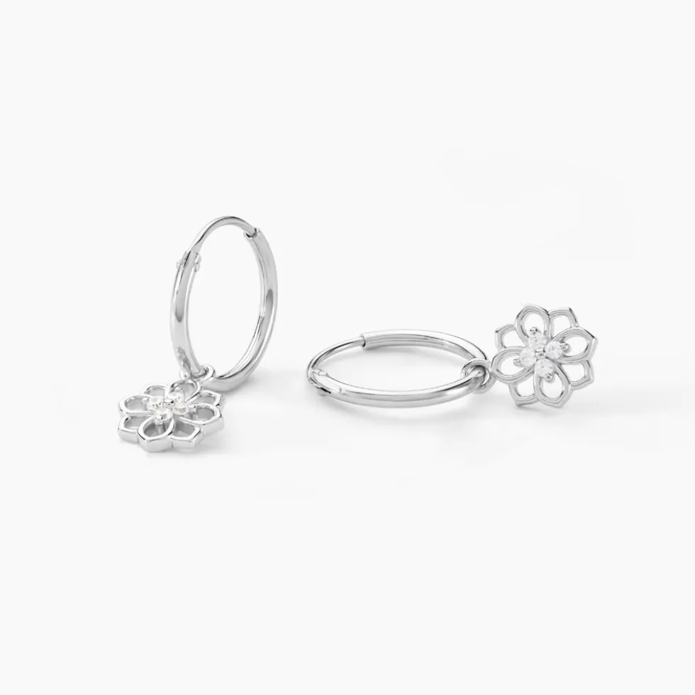 Créoles Embelia Argent Blanc Oxyde De Zirconium