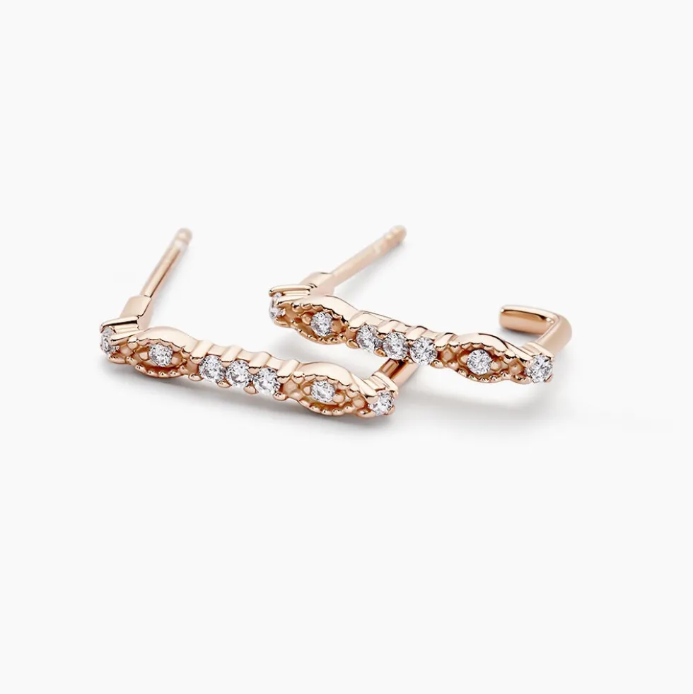 Créoles Eugenie Argent Rose Oxyde De Zirconium