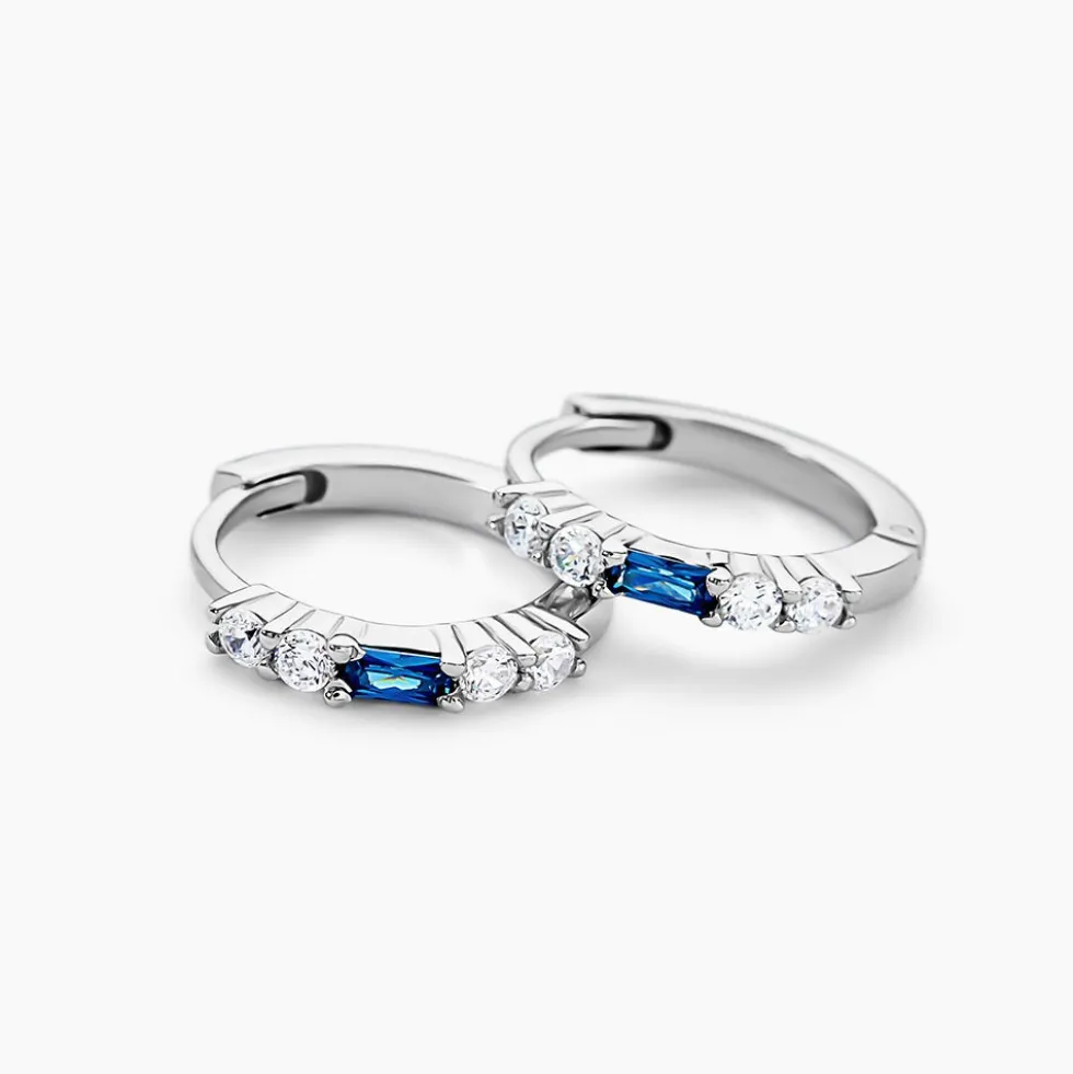 Créoles Felisa Argent Blanc Oxyde De Zirconium