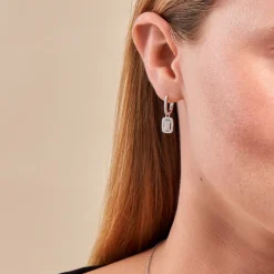 Créoles Gia Argent Blanc Oxyde De Zirconium