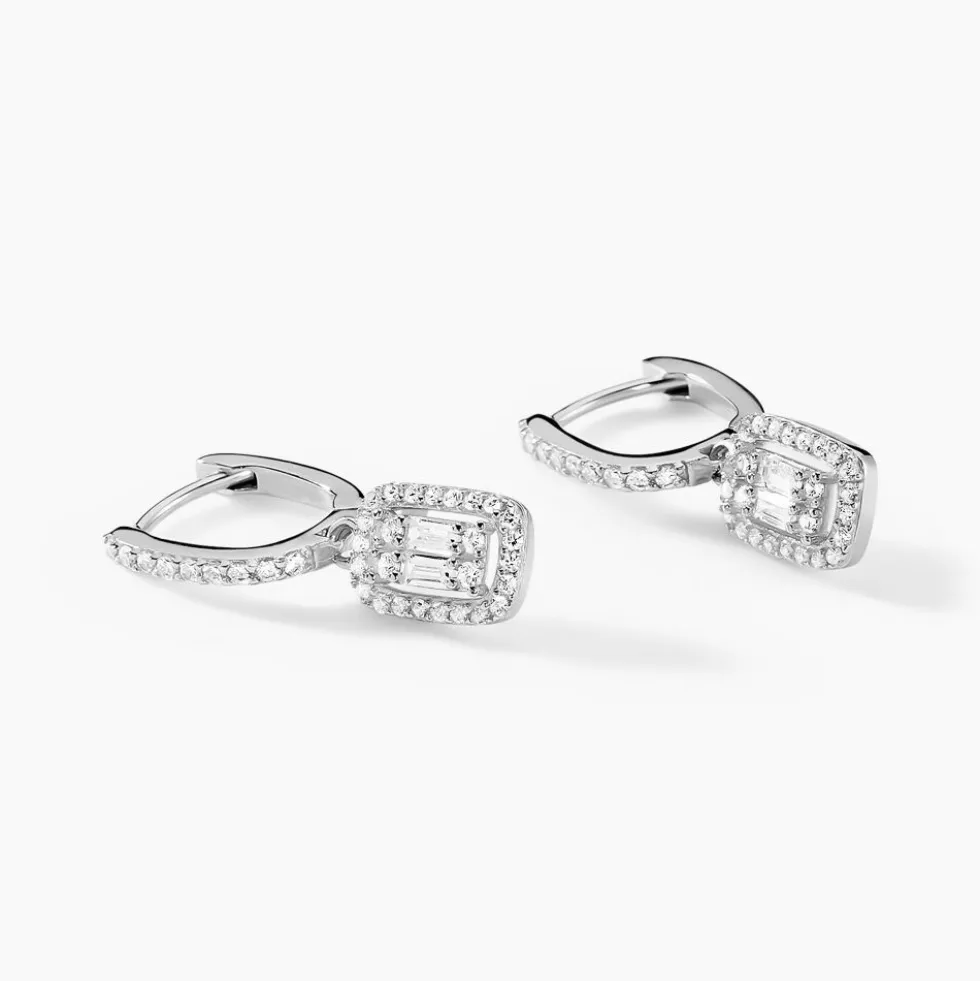 Créoles Gia Argent Blanc Oxyde De Zirconium