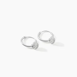 Créoles Ili Argent Rhodié Oxyde De Zirconium