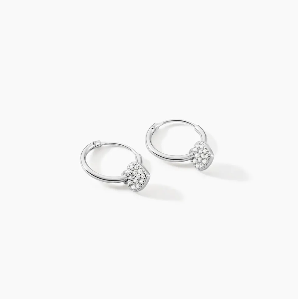 Créoles Ili Argent Rhodié Oxyde De Zirconium
