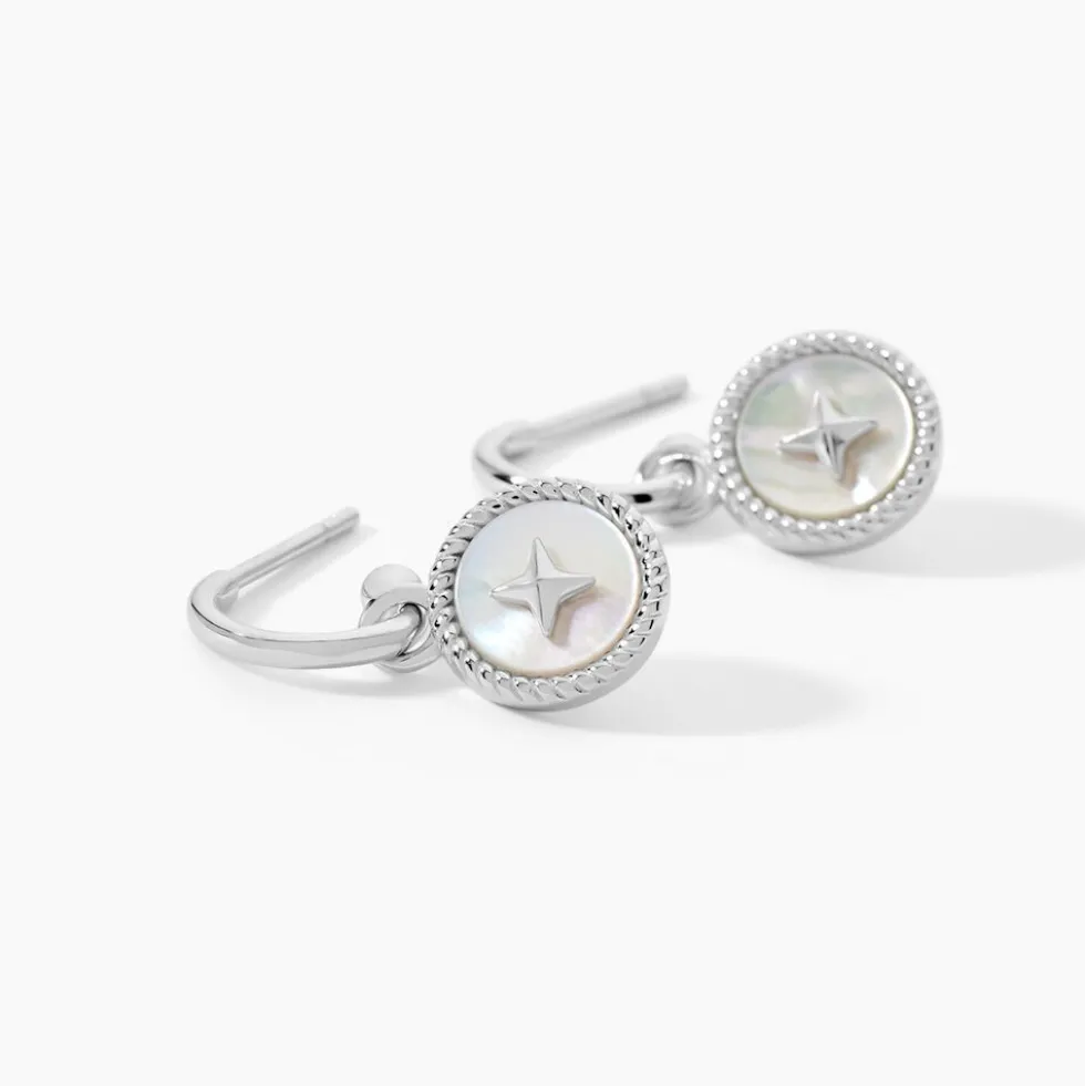 Créoles Izarra Argent Blanc Nacre