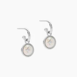Créoles Izarra Argent Blanc Nacre
