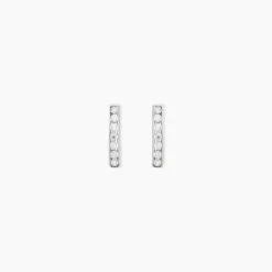 Créoles Jacoba Rondes Or Blanc Oxyde De Zirconium