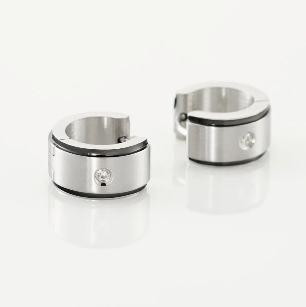 Créoles Jourdan Ios Acier Blanc Oxyde De Zirconium