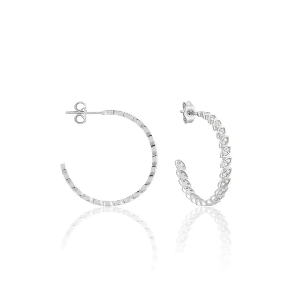 Créoles Juan Argent Blanc Oxyde De Zirconium