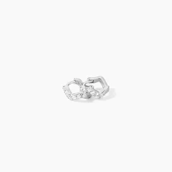 Créoles Kaylin Argent Blanc Oxyde De Zirconium