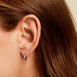 Créoles Lauralie Argent Blanc Oxyde De Zirconium