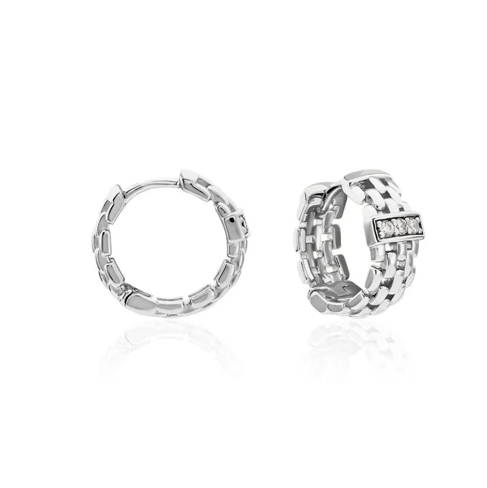 Créoles Lilibeth Argent Blanc Oxyde De Zirconium