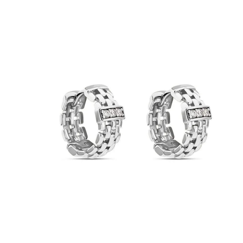 Créoles Lilibeth Argent Blanc Oxyde De Zirconium