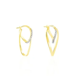 Créoles Luna Or Jaune Strass