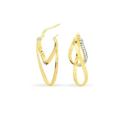 Créoles Luna Or Jaune Strass