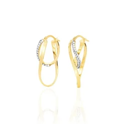 Créoles Luna Or Jaune Strass