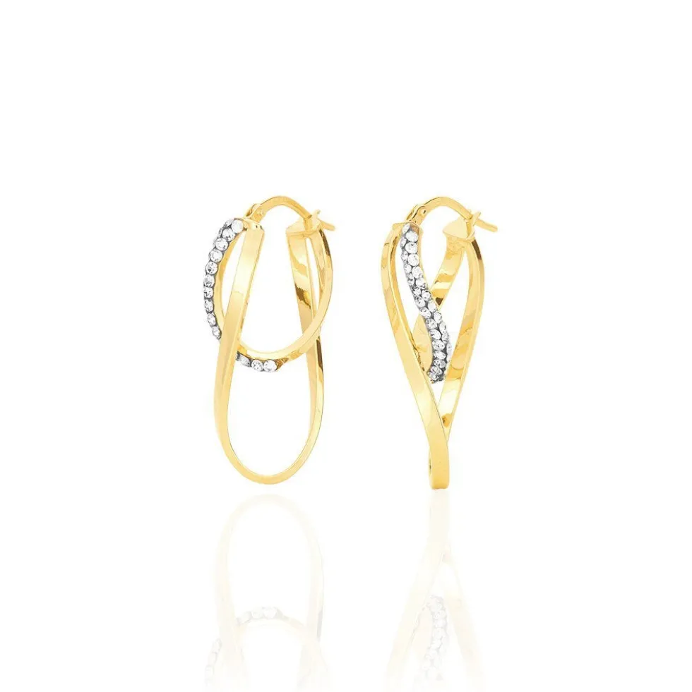 Créoles Luna Or Jaune Strass