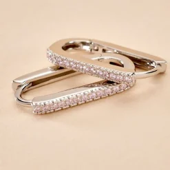 Créoles Lutetia Argent Blanc Oxyde De Zirconium