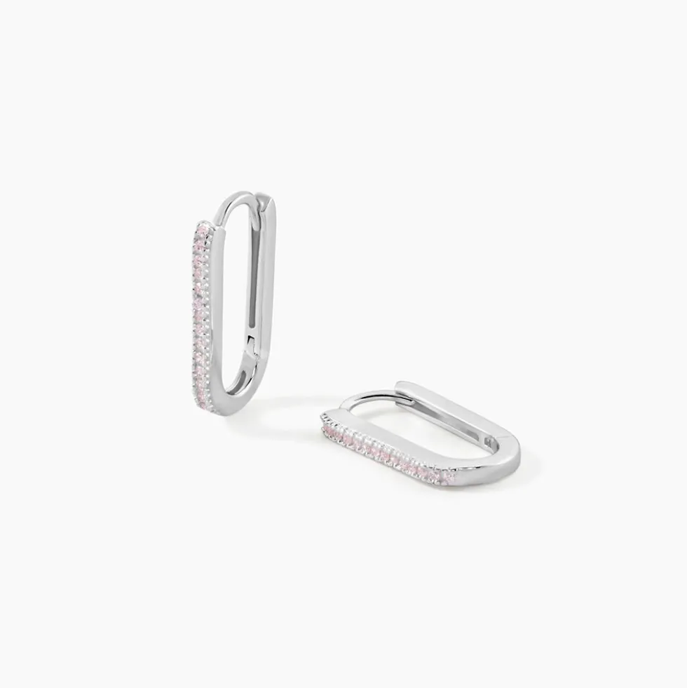 Créoles Lutetia Argent Blanc Oxyde De Zirconium