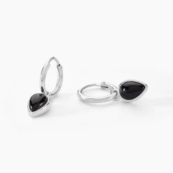 Créoles Mentissa Argent Blanc Agate