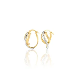 Créoles Mitica Or Jaune Strass