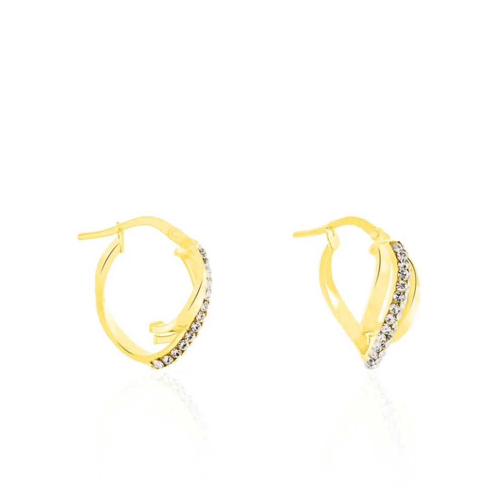Créoles Mitica Or Jaune Strass