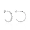 Créoles Nevada Rondes Argent Blanc Oxyde De Zirconium