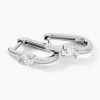 Créoles Oddone Argent Blanc Oxyde De Zirconium