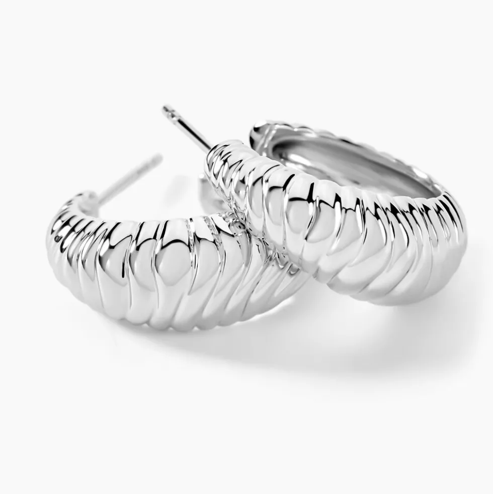 Créoles Oksanne Argent Blanc