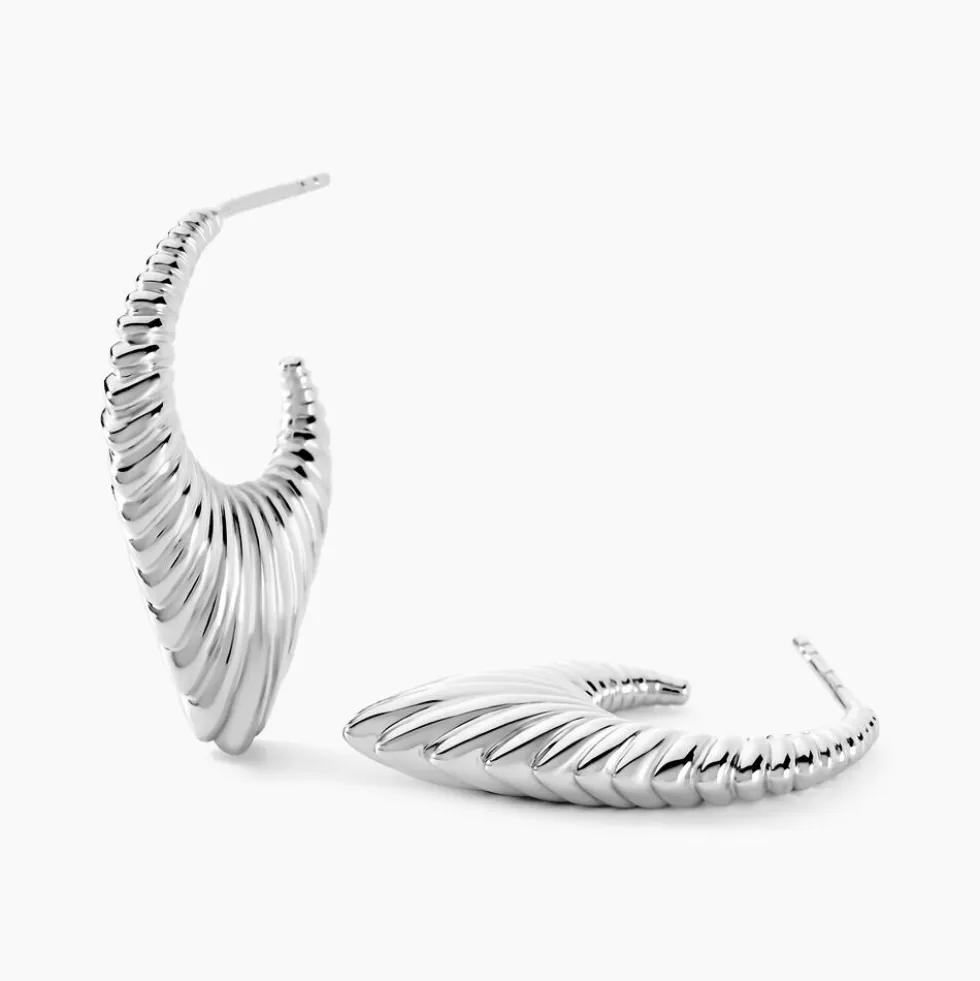 Créoles Oksanne Argent Blanc Oxyde De Zirconium