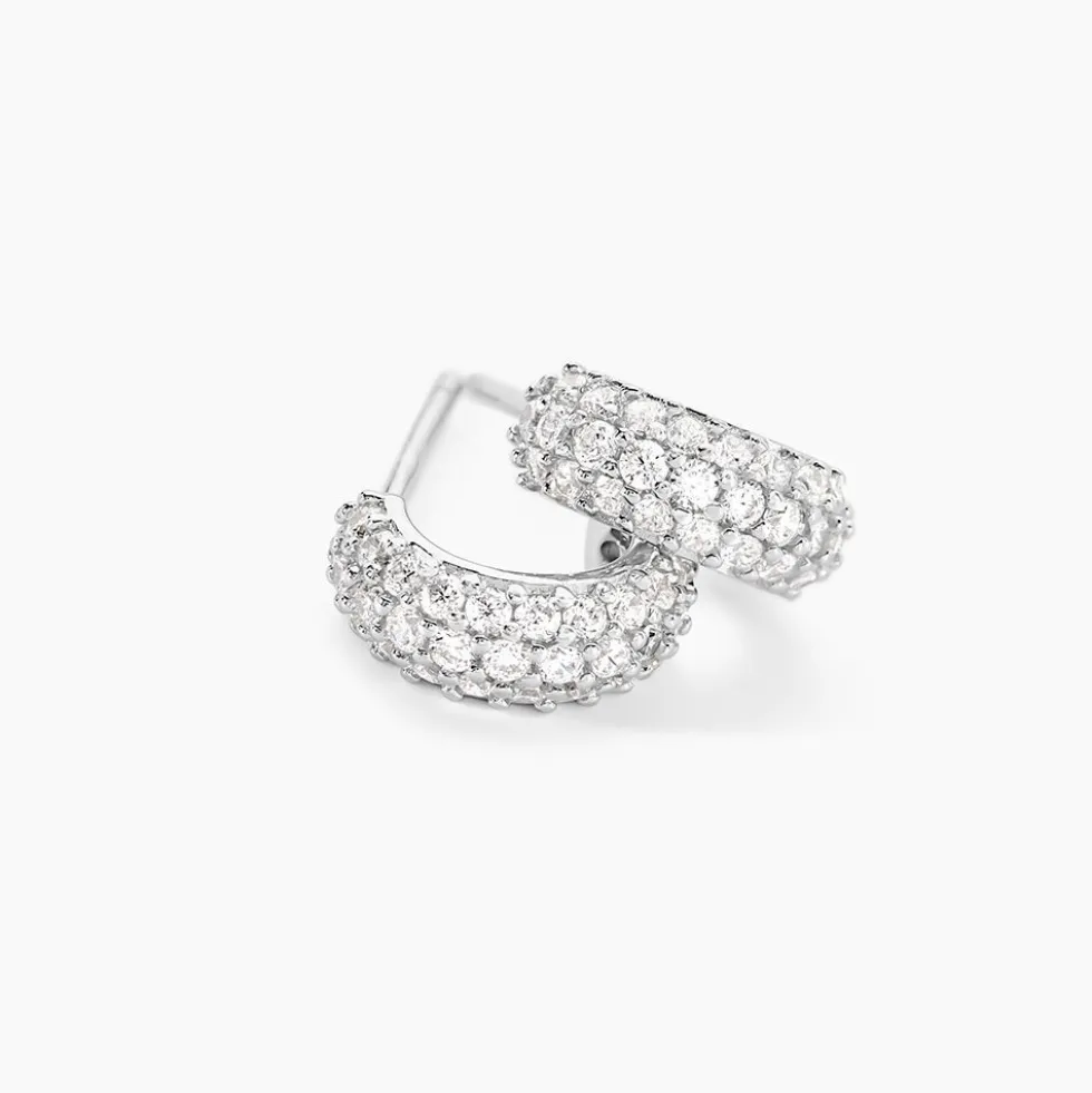 Créoles Palome Argent Blanc Oxyde De Zirconium