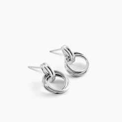 Créoles Poly Argent Blanc