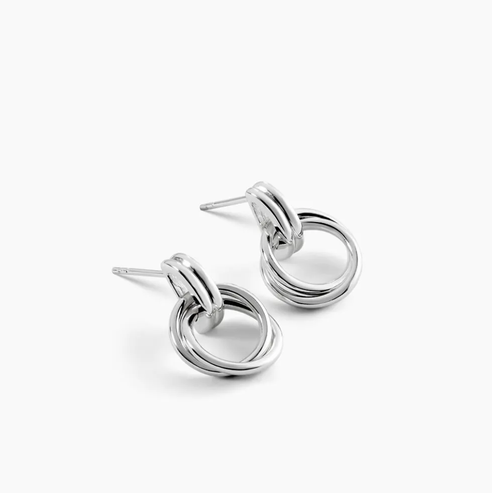 Créoles Poly Argent Blanc