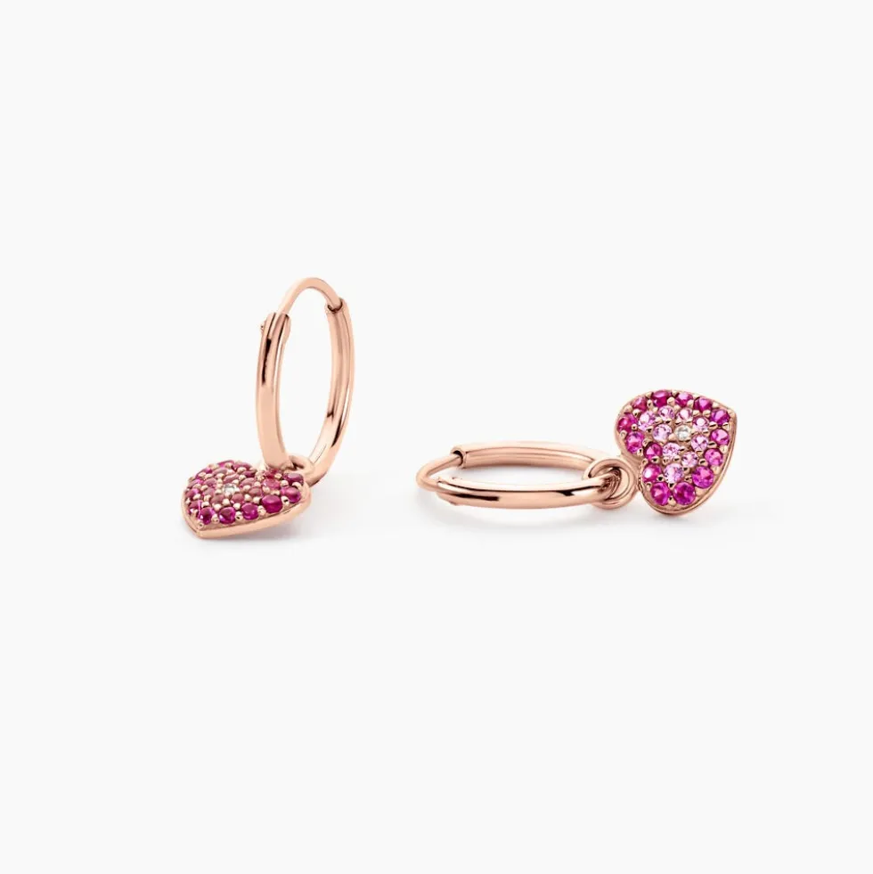 Créoles Reflets Romantiques Argent Rose Oxyde De Zirconium