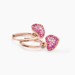 Créoles Reflets Romantiques Argent Rose Oxyde De Zirconium
