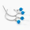 Créoles Riona Argent Blanc Turquoise