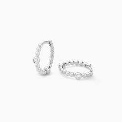 Créoles Salana Argent Blanc Oxyde De Zirconium