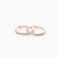 Créoles Sandrine Or Rose Strass