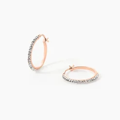 Créoles Sandrine Or Rose Strass