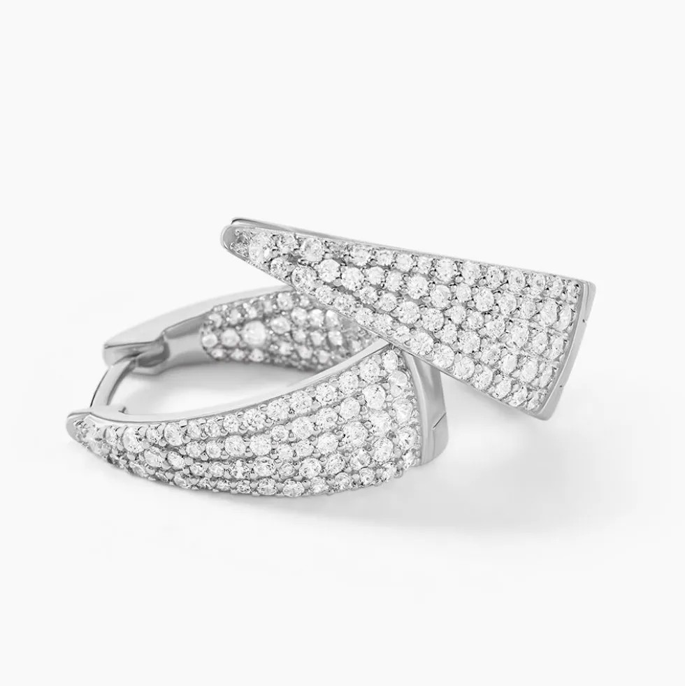 Créoles Soazig Argent Blanc Oxyde De Zirconium