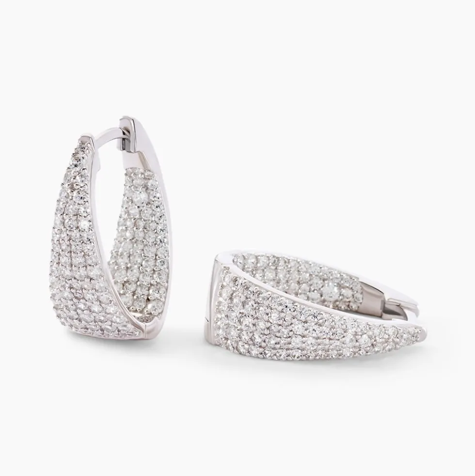 Créoles Soazig Argent Blanc Oxyde De Zirconium