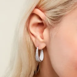 Créoles Soazig Argent Blanc Oxyde De Zirconium