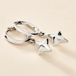 Créoles Spell Argent Blanc