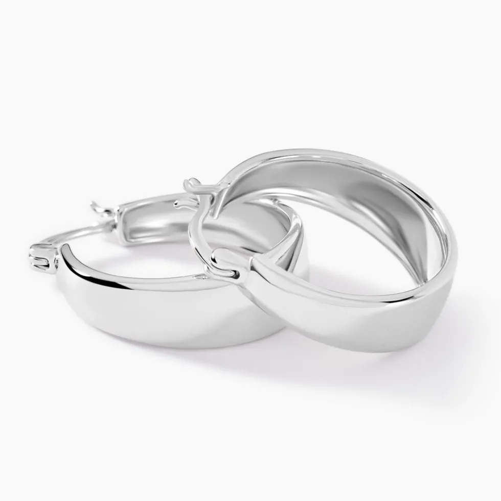 Créoles Suliac Argent Blanc