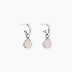 Créoles Tao Argent Blanc Quartz
