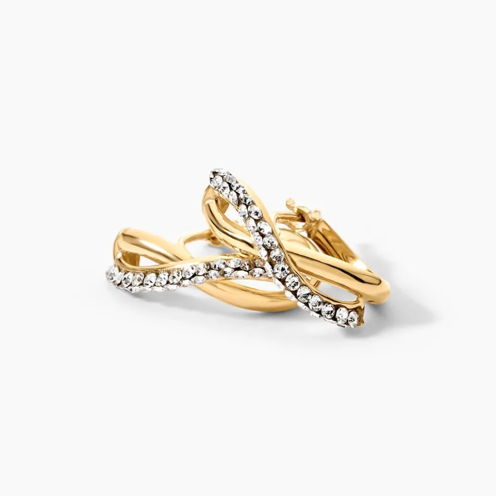 Créoles Ursella Or Jaune Strass