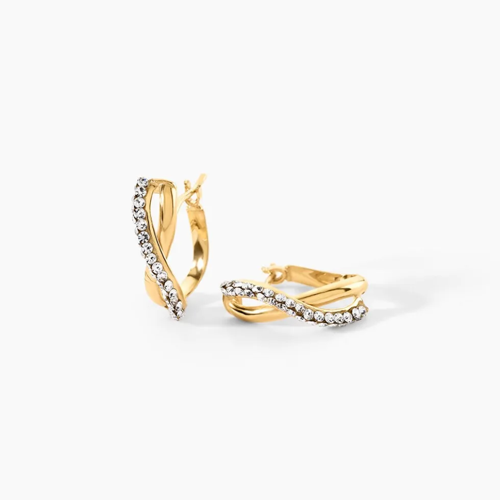 Créoles Ursella Or Jaune Strass